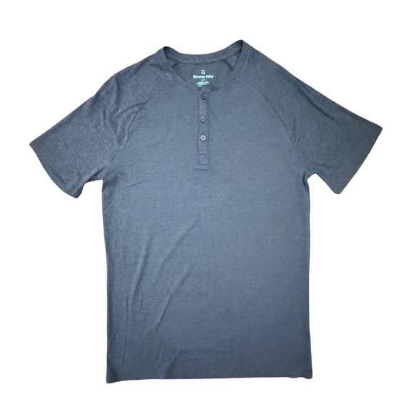 Tommy John Mens Henley Shirt Short Sleeve navy blue Casual Top size Small - Picture 1 of 3